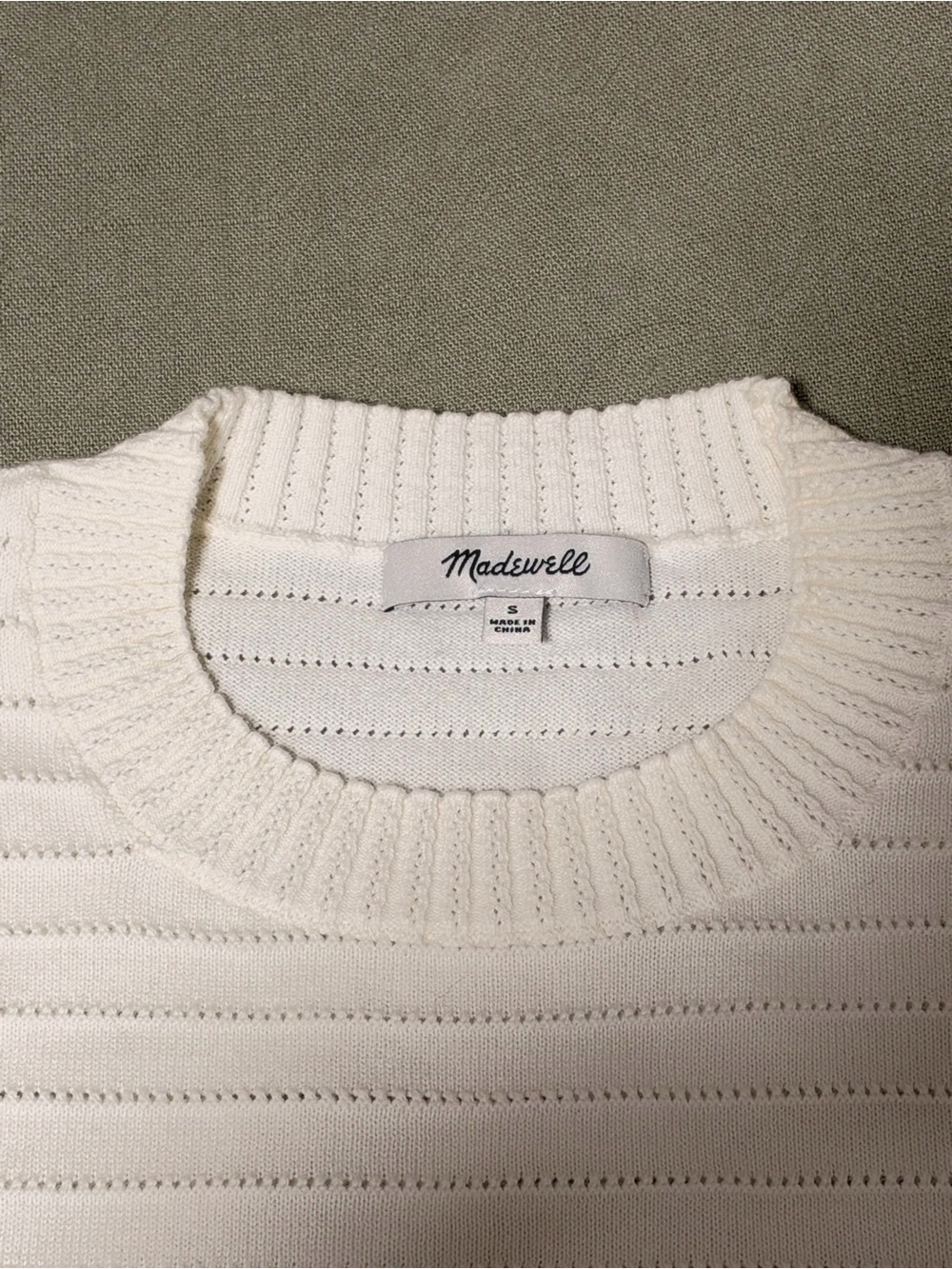 Madewell Textural Stitch Cotton Sweater - Picture 5 of 5